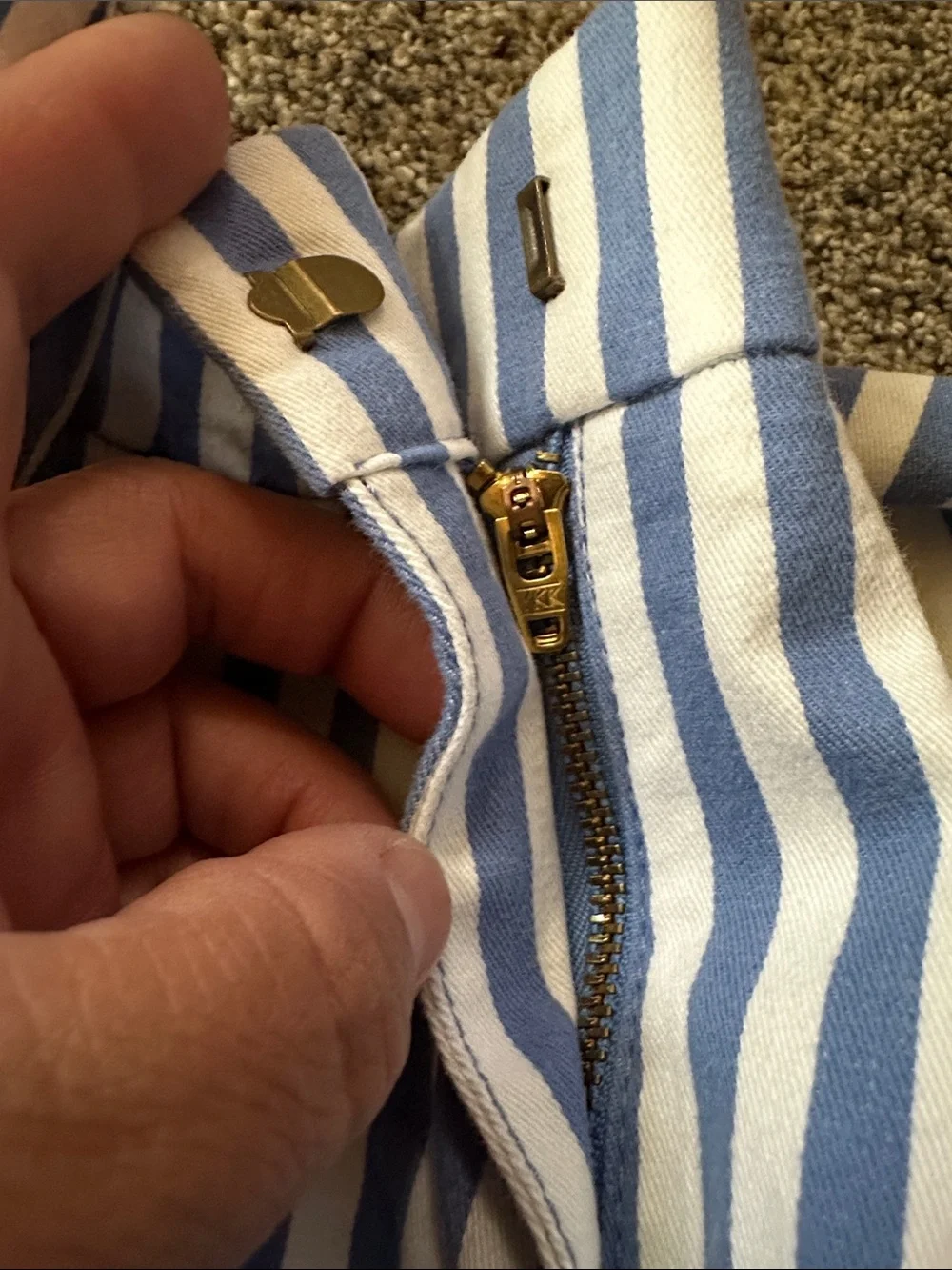 J.Crew New Blue & White Striped Women’s Shorts - Tailored